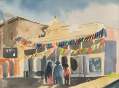 Caroline Shelton, Fiesta Mercado, watercolor on canvas