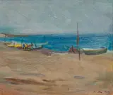 Joszef Egry, Shoreline, oil on masonite