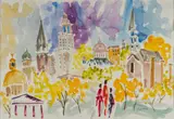 Brother Cletus Behlmann, Providence, Rhode Island, watercolor and pencil