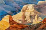 Mike King-Prime, Butte, Blue, and Purple, 1995, watercolor