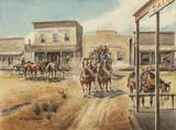 Stanley M. Long, The Morning Stage, watercolor