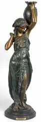 Egyptian Girl with Vessel by Auguste Moreau, bronze, sold Feb 2025