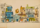 Maude Folmar, French Quarter New Orleans, 1964, watercolor and ink