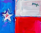 Peter Max, Texas Flag, Acrylic