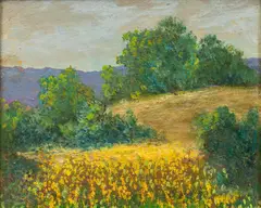 Carl Hoppe, early Fall, Elmendorf Tex, Oil On Masonite