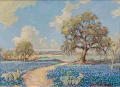 John Bob Payne, Bluebonnets & Sunshine, 1960, oil on canvas