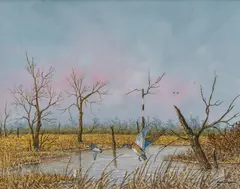 Daniel Maldonado, Ducks in Flight, watercolor