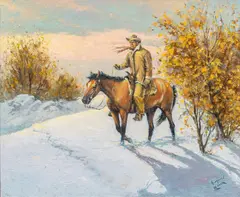 August Curley Lenox, Going Home, oil on canvas