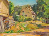 Frederick Lester Sexton, Old Gambrel Roof, oil