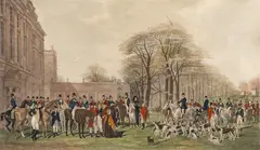 William Giller, The Meet at Badminton, hand-colored engraving