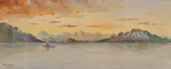 Theodore J. Richardson, Going to the Potlatch, watercolor on paper
