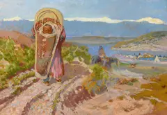 William Riess, Papoose, oil on canvas