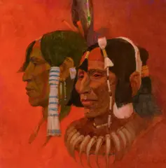 Mandan Brothers by Kenneth Riley, acrylic on canvas, sold Jul 2025