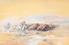 Charles Marion Russell, Meat for Wild Men [or] Buffalo Hunt #35, 1903, gouache and watercolor on paper