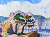 Birger Sandzén, A Lake in the Mountains (ca. 1920)