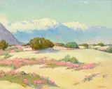 Joseph Henry Sharp, The Desert and Mt. San Jacinto, Palm Springs, California, oil on board