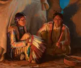 Joseph Henry Sharp, Pipe Ceremony, oil on canvas