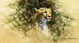 David Shepherd, Cheetah in the Bush, 1973, acrylic on canvas