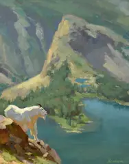 Tim Shinabarger, Mountain Goat Country, 1995, oil on canvas laid on board
