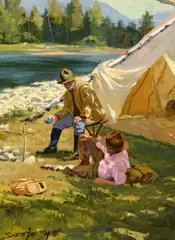 Brett James Smith, Tent Camp, oil on canvas