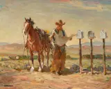 Ray Strang, The Morning’s News, oil on canvas laid on board