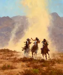Howard Terpning, Chased by the Devil, 1990, oil on canvas