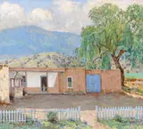 Theodore Van Soelen, House Beneath Willow, oil on canvas