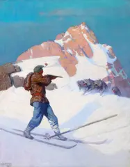 N. C. Wyeth, The Fight in the Peaks (ca. 1917), oil on canvas