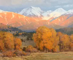 Clyde Aspevig, Alpine Glow – Crazy Mountains, 2005, oil on canvas laid on board