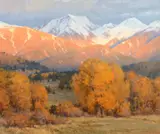 Clyde Aspevig, Alpine Glow – Crazy Mountains, 2005, oil on canvas laid on board