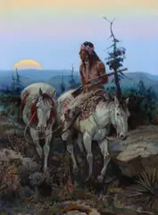 Apache Moon by Joe Beeler, oil on canvas, sold Jul 2024