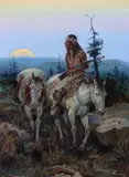 Joe Beeler, Apache Moon, oil on canvas