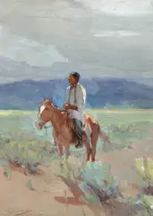 Oscar E. Berninghaus, Taos Indian, oil on board