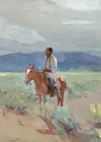 Oscar E. Berninghaus, Taos Indian, oil on board