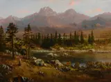 Albert Bierstadt, Longs Peak, Colorado, oil on paper mounted on canvas