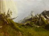 Albert Bierstadt, Niagara Falls, American Side (ca. 1870), oil on paper mounted on canvas