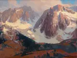 Franz Bischoff, Sierra Landscape, oil on canvas
