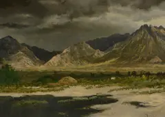 Albert Bierstadt, Rocky Mountain Valley After Rain, oil on paper