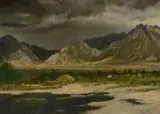 Albert Bierstadt, Rocky Mountain Valley After Rain, oil on paper