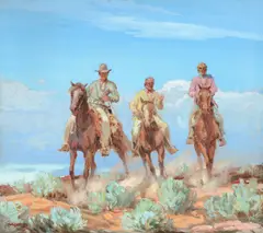 Carl Oscar Borg, Riders of the Painted Desert, gouache on paper