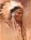 Harley Brown, Bull Plume, Plains Chief, pastel on paper