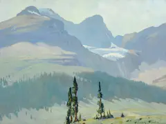 Belmore Browne, Pipestone Pass, Drummond Glacier, oil on canvas