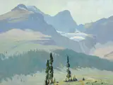 Belmore Browne, Pipestone Pass, Drummond Glacier, oil on canvas