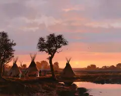 On the River by Michael Coleman, oil on board, sold Jul 2024