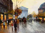 Édouard Cortès, Boulevard de la Madeleine, Rue Royale, oil on canvas