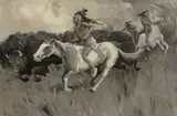 E. Irving Couse, The Buffalo Hunt (ca. 1900)