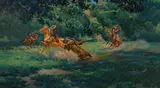 Joe De Yong, Early California Grizzly Hunt, 1938, oil on canvas