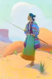 Gerard Curtis Delano, Navajo Girl, oil on board
