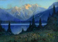 Joe De Yong, Mountains at Sunset, 1925, oil on canvas