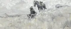 Harvey Dunn, The Cowboy, oil en grisaille on canvas